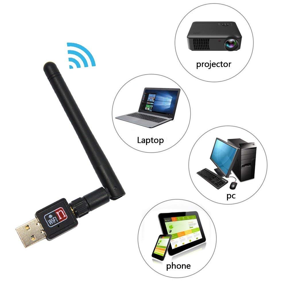 محول بطاقة الشبكة المحلية اللاسلكية USB 802.11N Wi-Fi 
